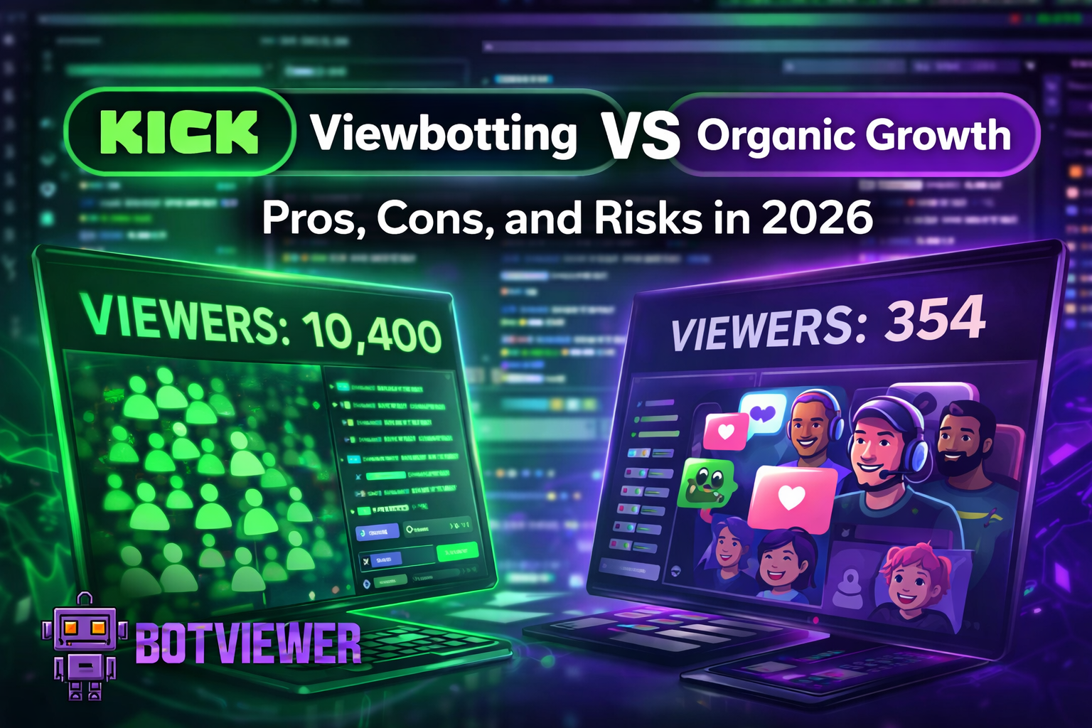 kick viewbotting vs organic growth